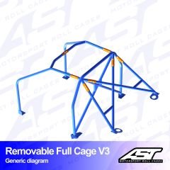 Roll Cage TOYOTA Supra (Mk3) 3-doors Targa REMOVABLE FULL CAGE V3