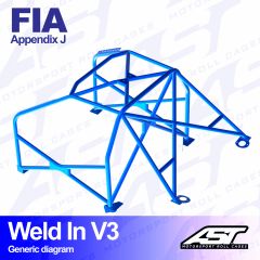 Roll Cage AUDI COUPE (B3) 2-doors Coupe Quattro WELD IN V3