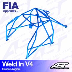 Roll Cage AUDI COUPE (B3) 2-doors Coupe Quattro WELD IN V3