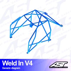 Roll Cage MINI Cooper (R53) 3-door Hatchback WELD IN V4