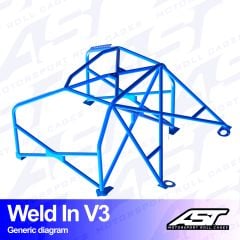 Roll Cage AUDI A4 / S4 (B5) 5-doors Avant Quattro WELD IN V3