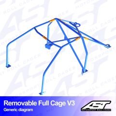 Roll Cage AUDI A4 / S4 (B5) 5-doors Avant Quattro REMOVABLE FULL CAGE V3