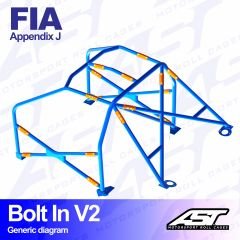 Roll Cage TOYOTA Celica (T185) 3-doors Coupe BOLT IN V2