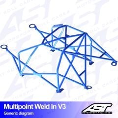 Roll Cage BMW (E34) 5-Series 5-doors Touring RWD MULTIPOINT WELD IN V3