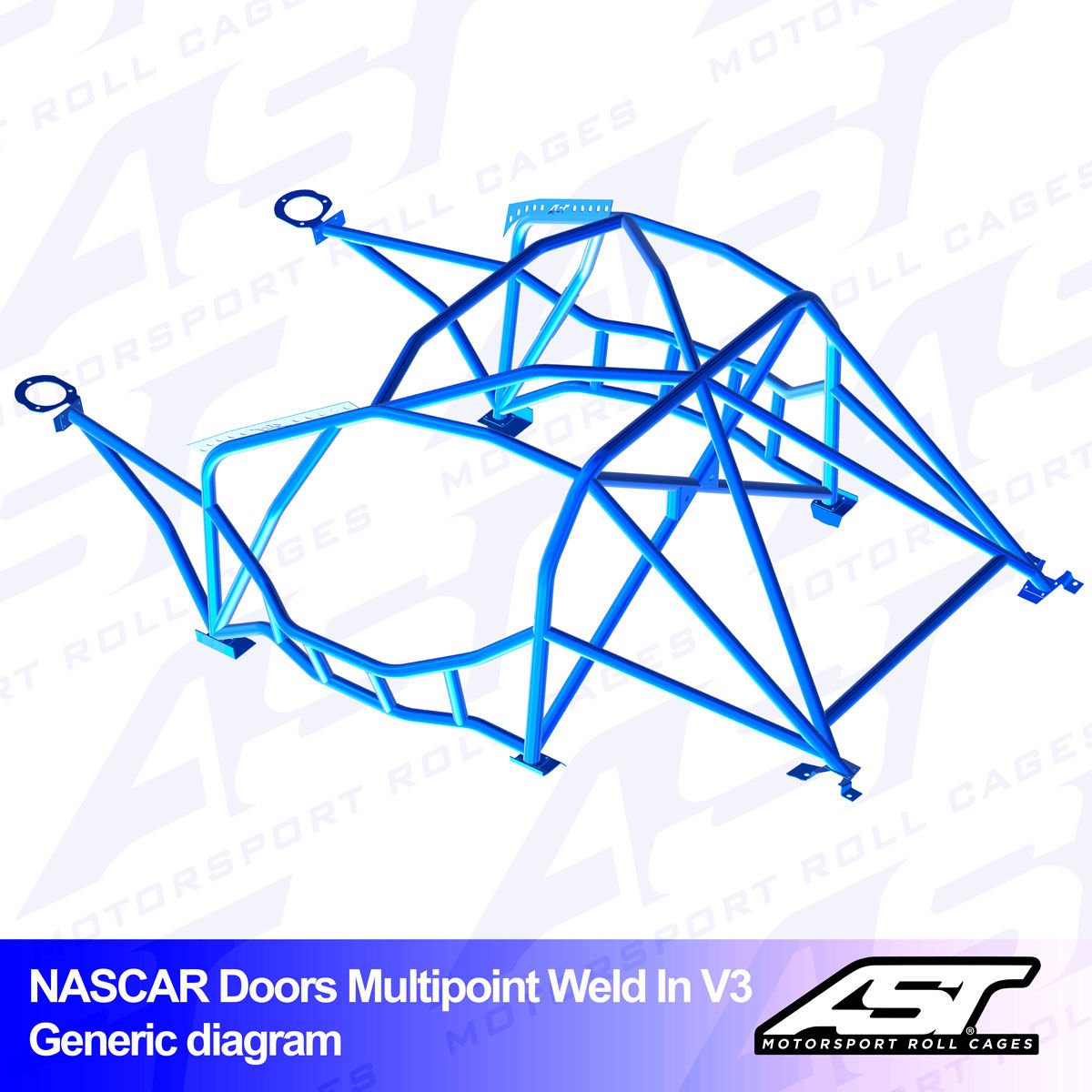 Roll Cage BMW (E34) 5-Series 5-doors Touring RWD MULTIPOINT WELD IN V3 NASCAR-door for drift