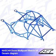 Roll Cage BMW (E34) 5-Series 5-doors Touring RWD MULTIPOINT WELD IN V4 NASCAR-door for drift