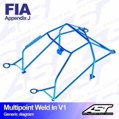 Roll Cage TOYOTA Supra (Mk3) 3-doors Coupe MULTIPOINT WELD IN V1
