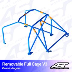 Roll Cage TOYOTA MR-2 (W20) 2-doors Roadster REMOVABLE FULL CAGE V3