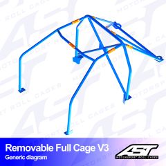 Roll Cage TOYOTA MR-2 (W20) 2-doors Roadster REMOVABLE FULL CAGE V3