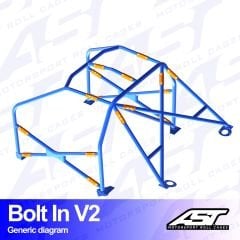 Roll Cage TOYOTA MR-2 (W20) 2-doors Roadster BOLT IN V2