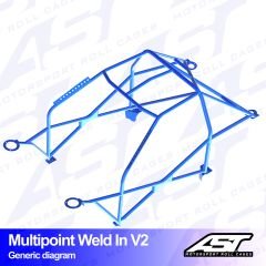 Roll Cage BMW (E30) 3-Series 4-doors Sedan RWD MULTIPOINT WELD IN V2