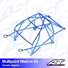 Roll Cage BMW (F82) 4-Series 2-door Coupe RWD MULTIPOINT WELD IN V4