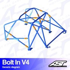 Roll Cage NISSAN Silvia (S14) 2-doors Coupe BOLT IN V4