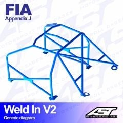 Roll Cage AUDI Coupe (B2) 2-doors Coupe Quattro WELD IN V2