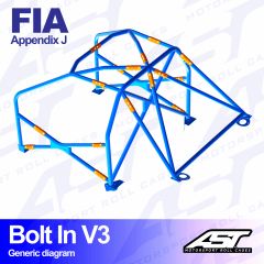 Roll Cage CITROËN AX (Phase 1/2 ) 3-doors Hatchback BOLT IN V3