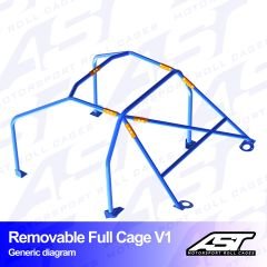 Roll Cage OPEL Astra (F) 3-doors Hatchback REMOVABLE FULL CAGE V1