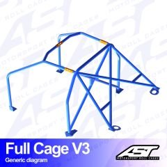 Roll Cage AUDI A3 / S3 (8P) 3-doors Hatchback Quattro FULL CAGE V3
