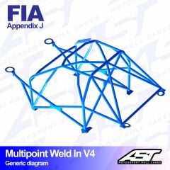 Roll Cage CITROËN Saxo (Phase 1/2 ) 3-doors Hatchback MULTIPOINT WELD IN V4