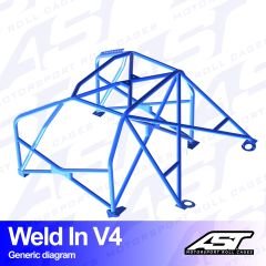 Roll Cage AUDI A3 / S3 (8P) 3-doors Hatchback Quattro WELD IN V4