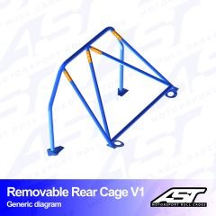 Roll Bar AUDI A3 / S3 (8V) 5-doors Sportback Quattro REMOVABLE REAR CAGE V1