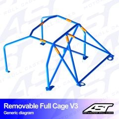 Roll Cage AUDI A3 / S3 (8V) 5-doors Sportback Quattro REMOVABLE FULL CAGE V3