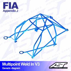 Roll Cage CITROËN Xsara (Phase 1/2 ) 3-doors Hatchback MULTIPOINT WELD IN V3