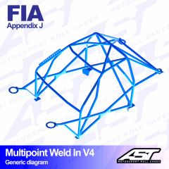 Roll Cage CITROËN Xsara (Phase 1/2 ) 3-doors Hatchback MULTIPOINT WELD IN V4