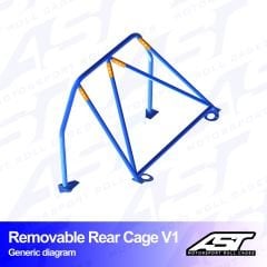 Roll Bar AUDI A3 / S3 (8V) 4-doors Sedan Quattro REMOVABLE REAR CAGE V1