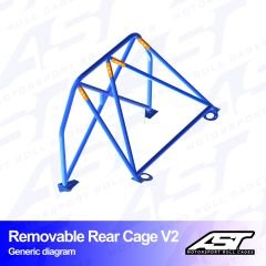 Roll Bar AUDI A3 / S3 (8V) 4-doors Sedan Quattro REMOVABLE REAR CAGE V2