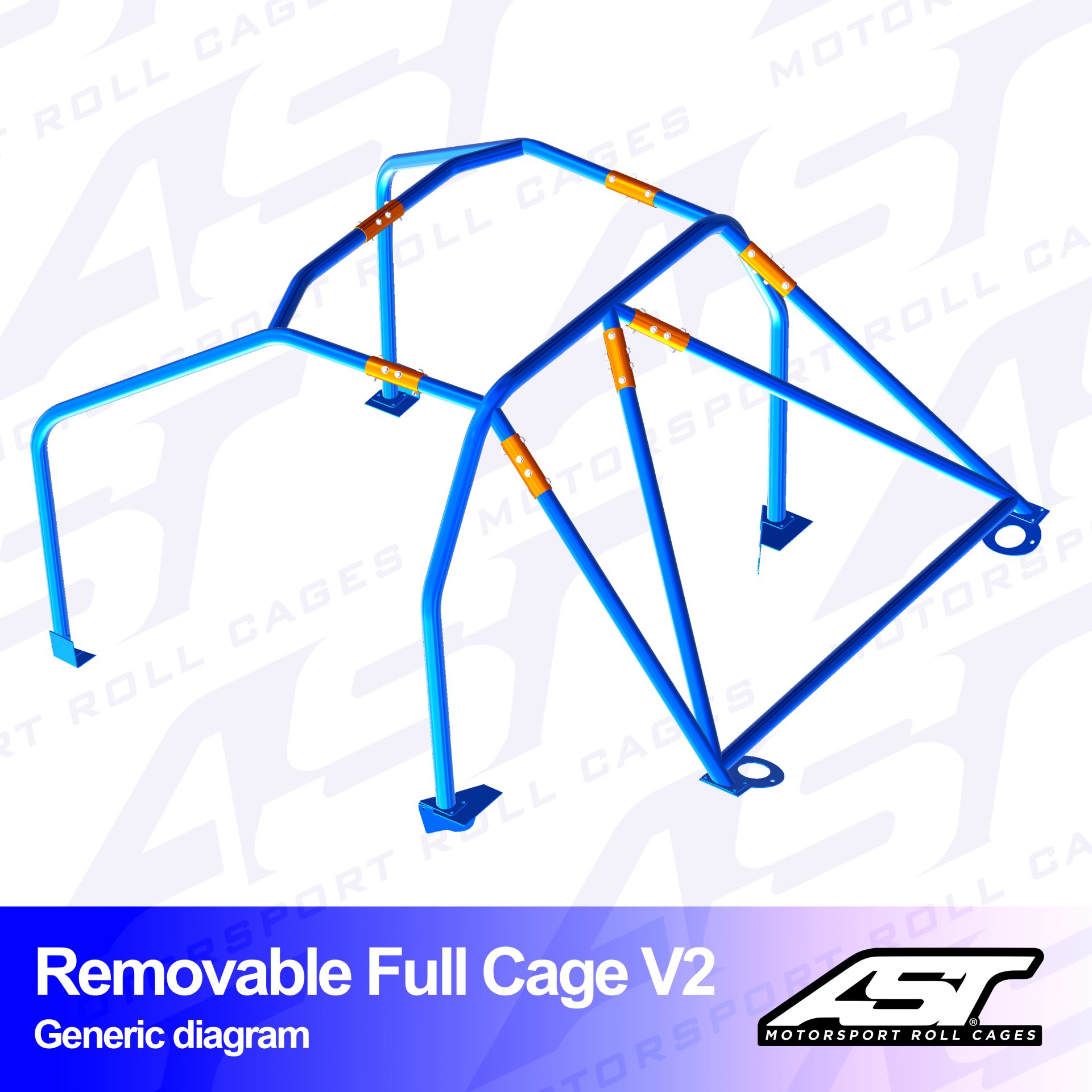 Roll Cage AUDI A3 / S3 (8V) 4-doors Sedan Quattro REMOVABLE FULL CAGE V2