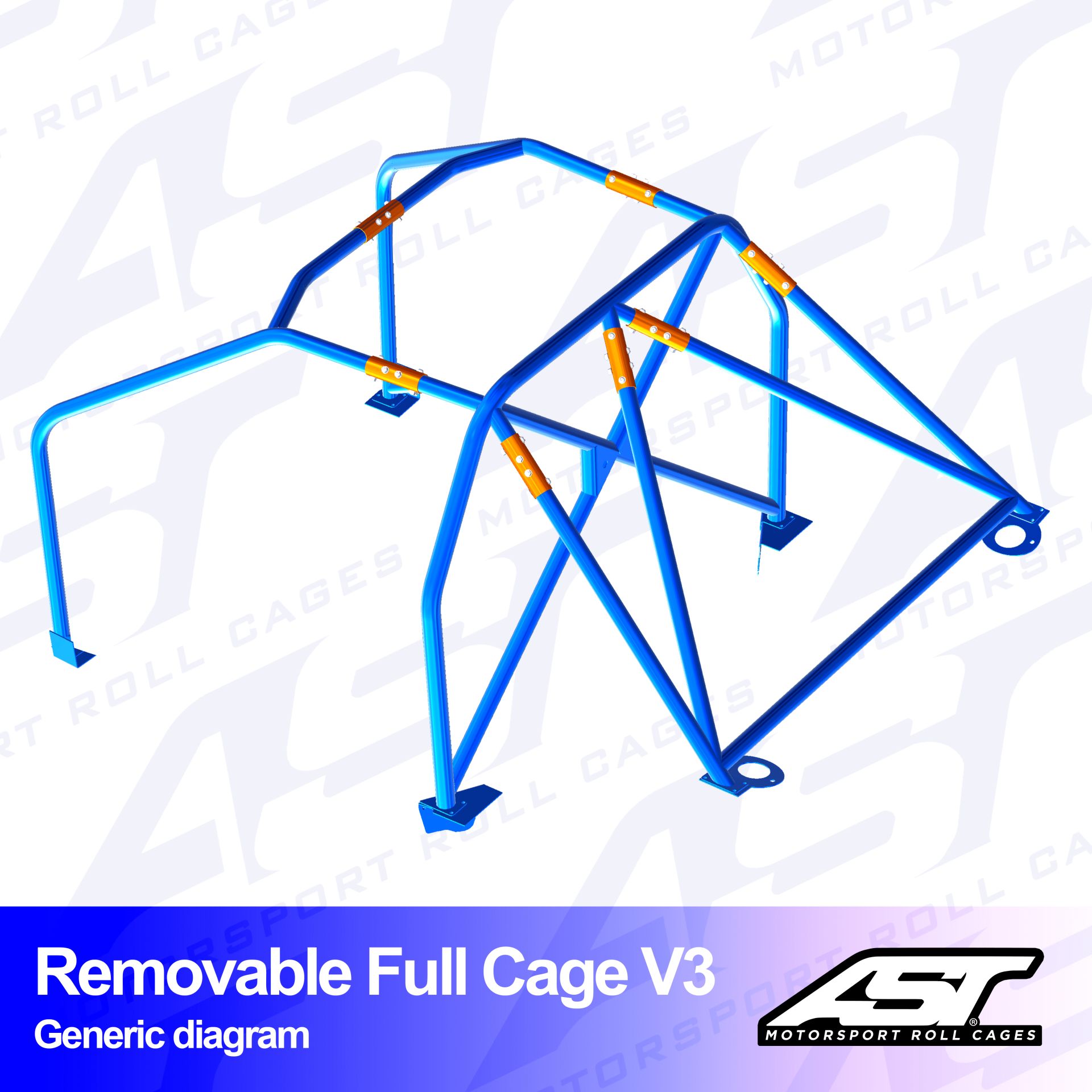 Roll Cage AUDI A3 / S3 (8V) 4-doors Sedan Quattro REMOVABLE FULL CAGE V3