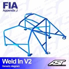 Roll Cage AUDI A4 / S4 (B5) 4-doors Sedan Quattro WELD IN V2