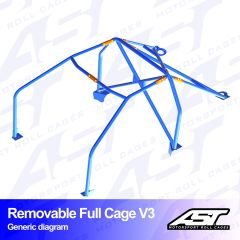 Roll Cage VW Polo (6N) 3-doors Hatchback REMOVABLE FULL CAGE V3