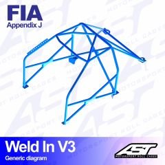 Roll Cage FORD Sierra (MK1/Mk2/Mk3) 3-doors Coupe RWD WELD IN V3