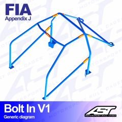 Roll Cage FIAT Seicento (Type 187) 3-doors Hatchback FWD BOLT IN V1