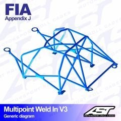 Roll Cage FORD Sierra (MK1/Mk2/Mk3) 3-doors Coupe RWD MULTIPOINT WELD IN V3