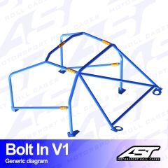 Roll Cage NISSAN Skyline (R34) 2-door Coupe BOLT IN V1