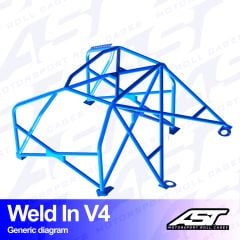 Roll Cage BMW (E30) 3-Series 2-doors Coupe RWD WELD IN V4