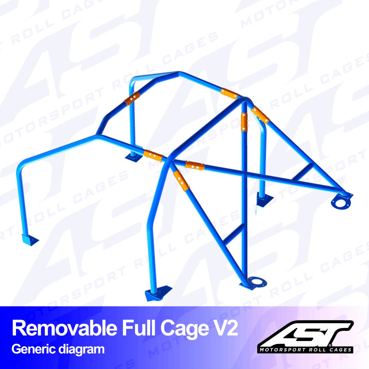 Roll Cage OPEL Calibra 3-doors Coupe FWD REMOVABLE FULL CAGE V2