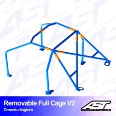 Roll Cage OPEL Calibra 3-doors Coupe 4X4 REMOVABLE FULL CAGE V2