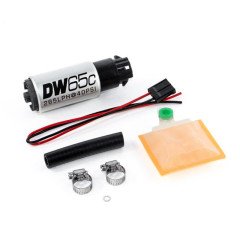 FUEL PUMP DW65C DEATSCHWERKS (265LPH), UNIVERSAL INSTALL KIT 9-1000 WITH MOUNTING CLIPS