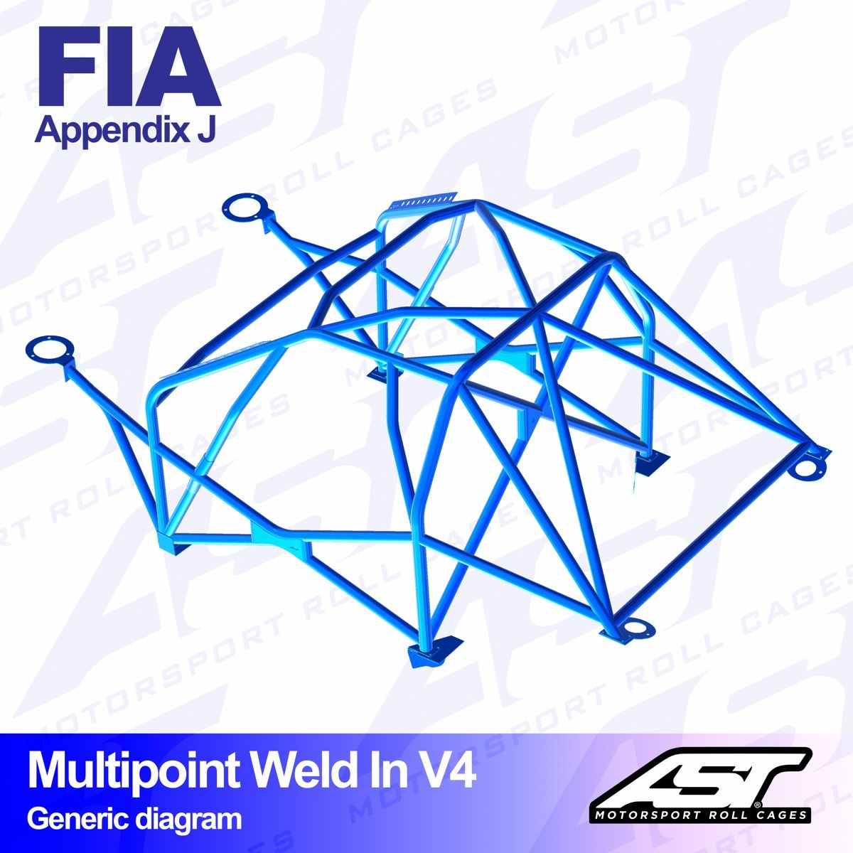 Roll Cage OPEL Calibra 3-doors Coupe 4X4 MULTIPOINT WELD IN V4