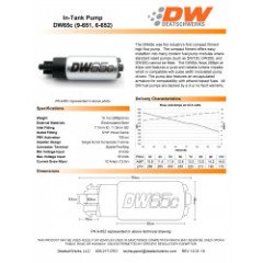 FUEL PUMP DW65C DEATSCHWERKS (265LPH), UNIVERSAL INSTALL KIT 9-1000 BEZ KLIPÓW