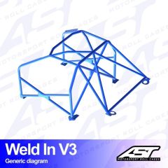 Roll Cage SEAT Leon (1P) 5-door Hatchback WELD IN V3