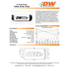 FUEL PUMP DW65V DEATSCHWERKS (265LPH) FOR AUDI VW 1.8 TURBO FWD 2.0 TFSI W TYM TT MK2