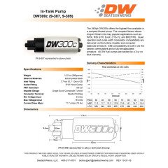 FUEL PUMP DW300C DEATSCHWERKS (340LPH), SUBARU IMPREZA WRX/STI 2008-2014 / STI 2015 / LEGACY GT 2005-2009