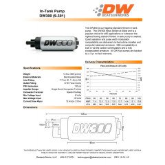 FUEL PUMP DW300 DEATSCHWERKS (320LPH), MITSUBISHI LANCER EVO 3-9, MITSUBISHI ECLIPSE GSX (TURBO AWD) 1995-1999 MOUNTING KIT 9-0847