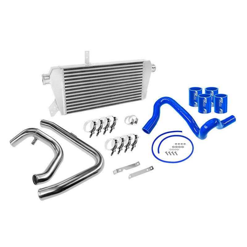 1.8T motorlu VW Passat B5 için özel montaj kiti. Komple intercooler kiti, yüksek performanslı yeni tip intercooler, silikon konektörler ve dirsekler seti, alüminyum konektörler ve kelepçeler seti içerir.  Çekirdek boyutları 460x240x51mm, 51mm giriş / çıkı