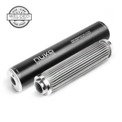 NUKE PERFORMANCE FUEL FILTER PF200 10 MICRON AN-10 - WELDED STAINLESS STEEL ELEMENT