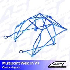 Roll Cage PORSCHE 968 (1992-1995) 3-doors Coupe RWD MULTIPOINT WELD IN V3